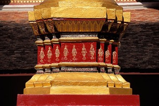 Laos, Vientiane, Buddhist Temple detail