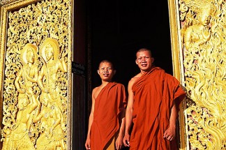 Laos, Luang Prabang, Monks, Wat Xieng Thong